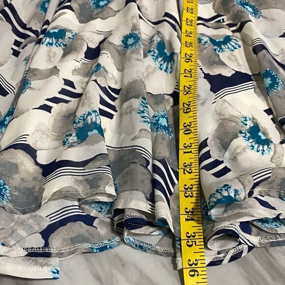 Maison Jules Blue Floral Stripe Fit & Flare Dress Size Small - Picture 12 of 13